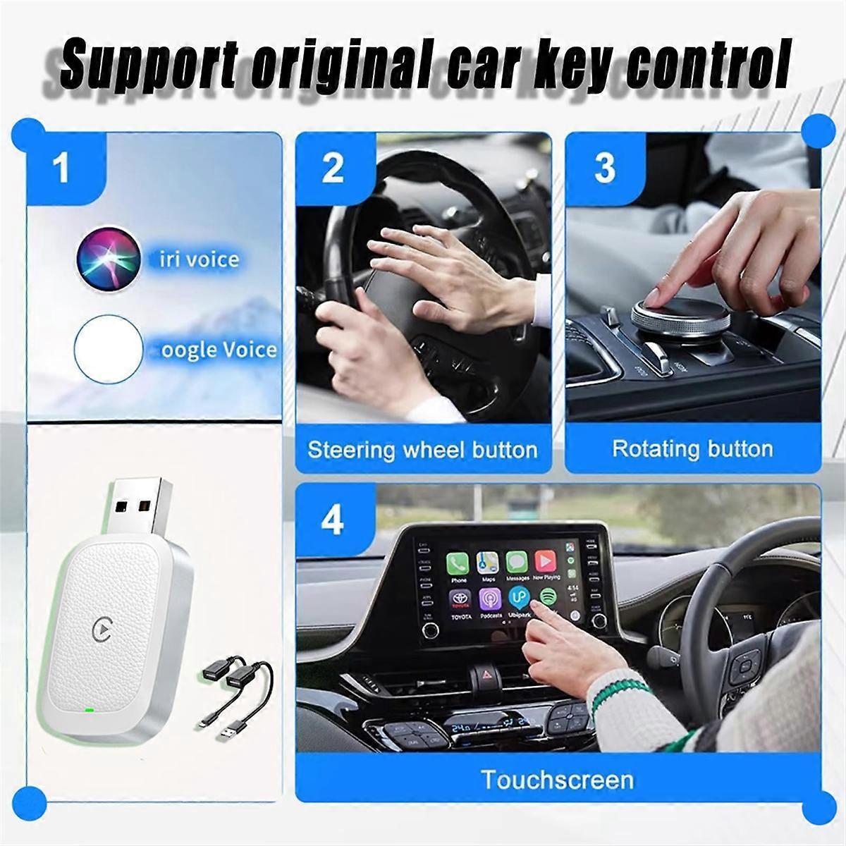CarPlay & Android Auto Adapter, Mini Plug & Play Car Dongle