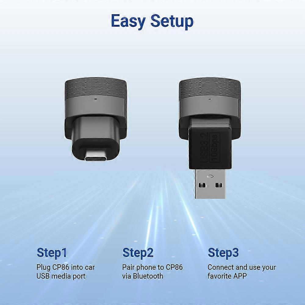 Mini Wireless CarPlay Adapter, Wired to Wireless Dongle for iPhone