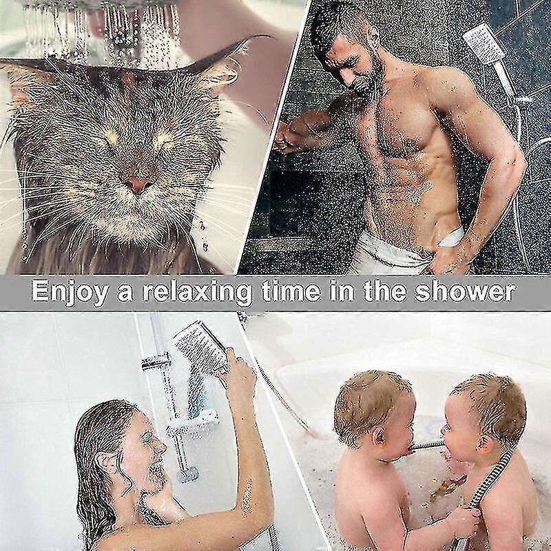 Water Saving Shower Head with 1.5m Hose, Bathroom Handheld