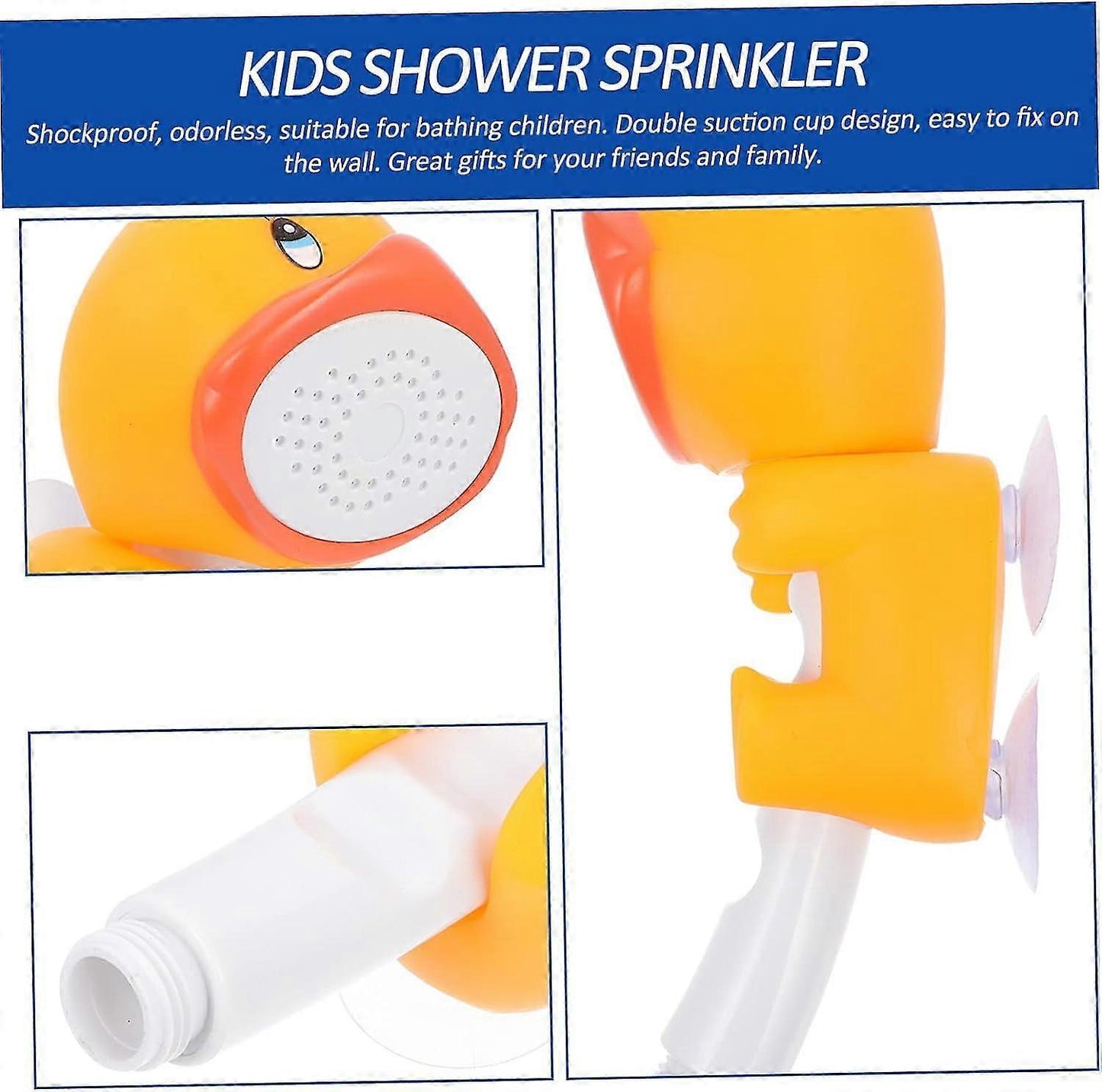 Cartoon Handheld Shower Head, White Animal Bath Spray for Babies