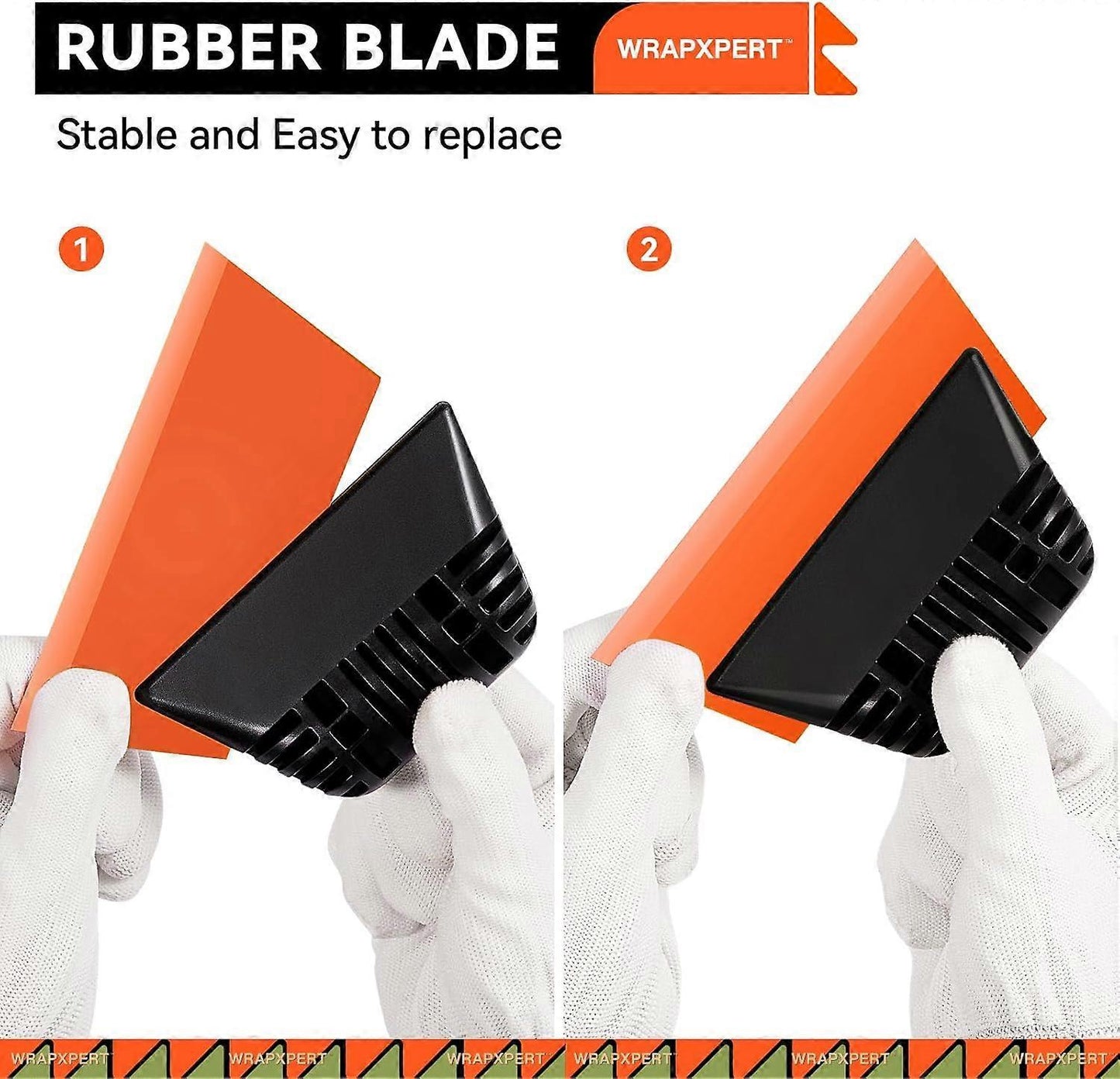 2pcs Orange Window Tint Squeegees, Non-Slip Rubber Handle PPF Tools