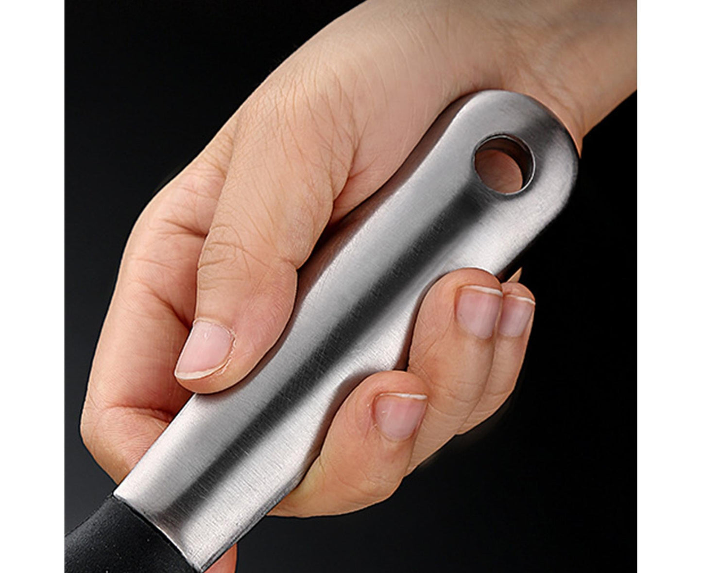 Rice Spoon Portable Stainless Steel Anti-slip Scoop-Home-Black