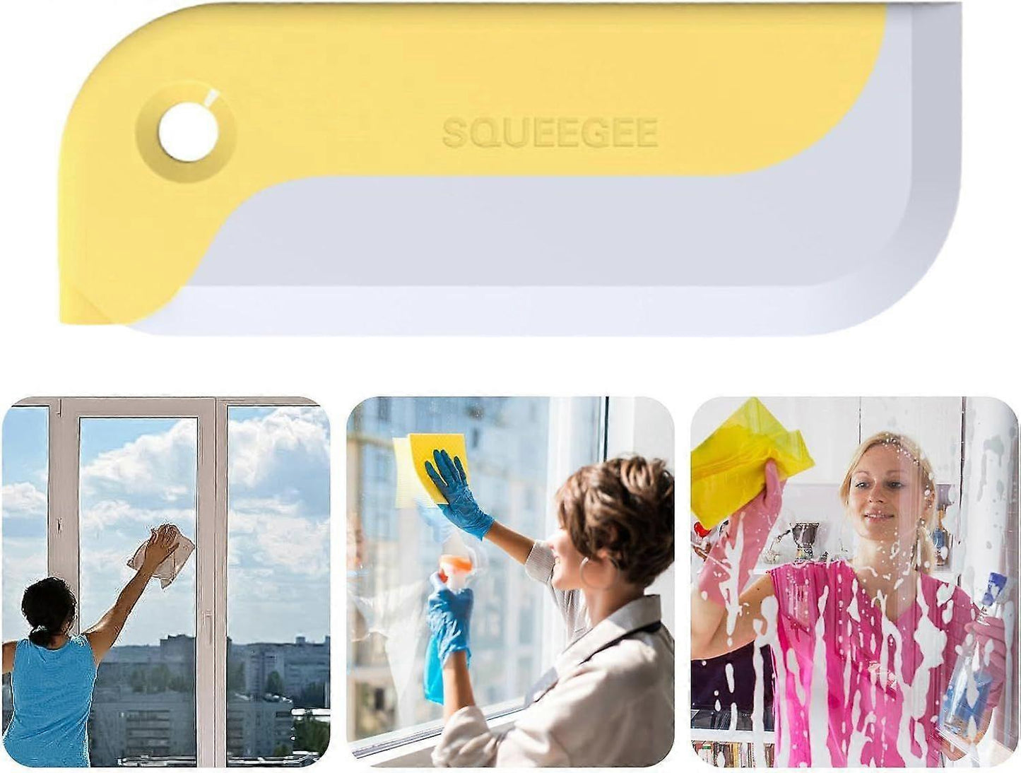 Small Sink & Countertop Squeegee, Ergonomic Home & Window Cleaner