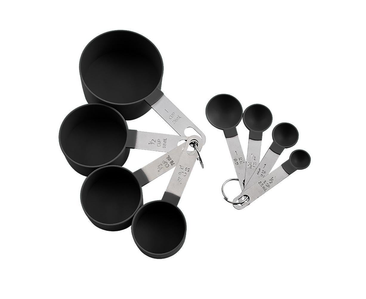 8Pcs/Set Stainless Steel Handle Measuring Spoons Baking Cooking Scale Scoop-Green