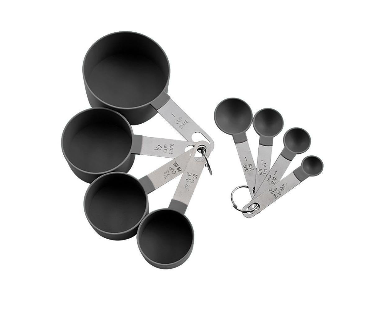 8Pcs/Set Stainless Steel Handle Measuring Spoons Baking Cooking Scale Scoop-Green