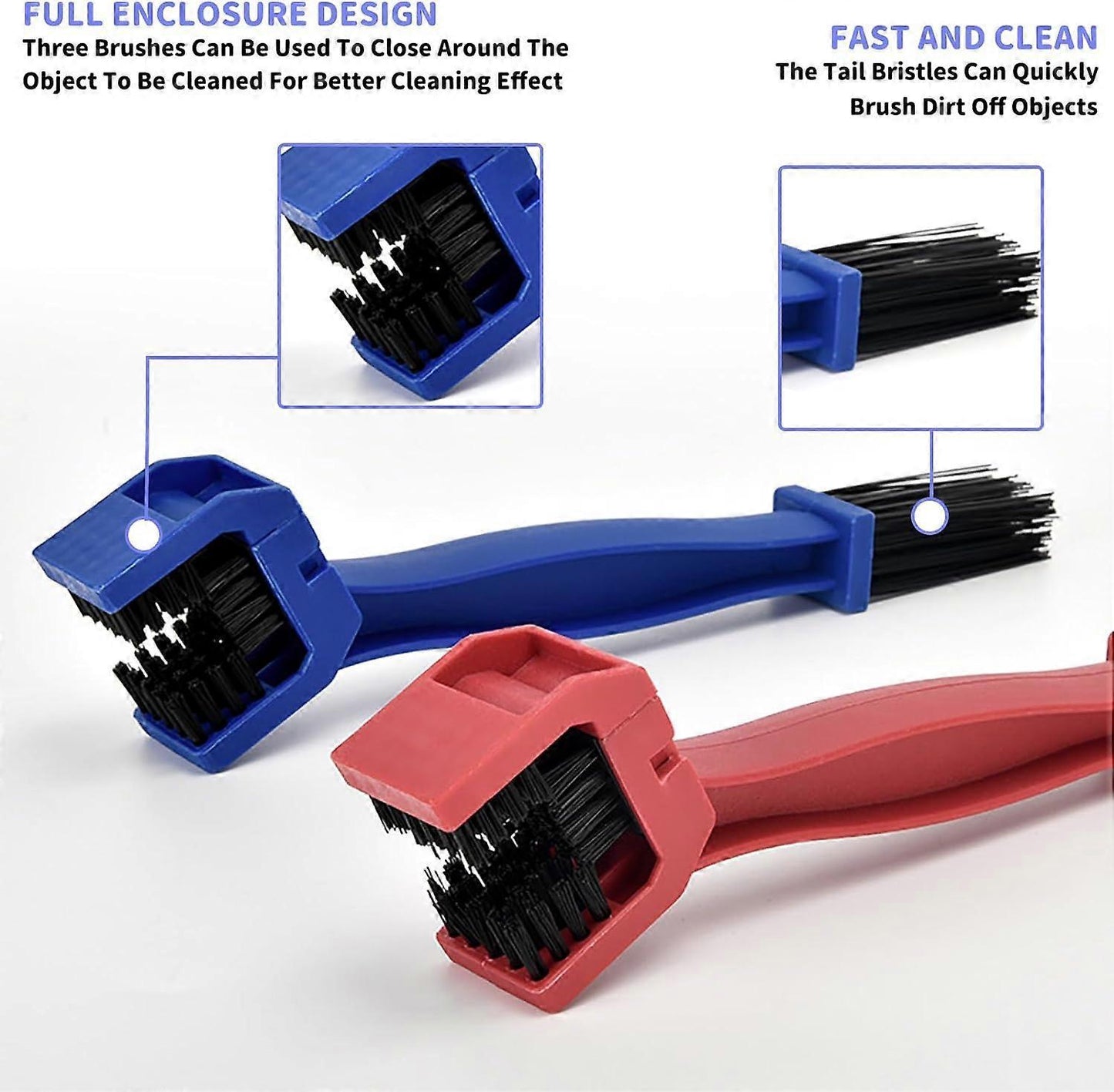 5pcs Motorcycle/Bike Chain Cleaning Brush Set for Maintenance