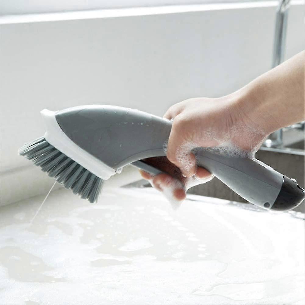 Household Liquid Cleaning Brush, Gray Handle