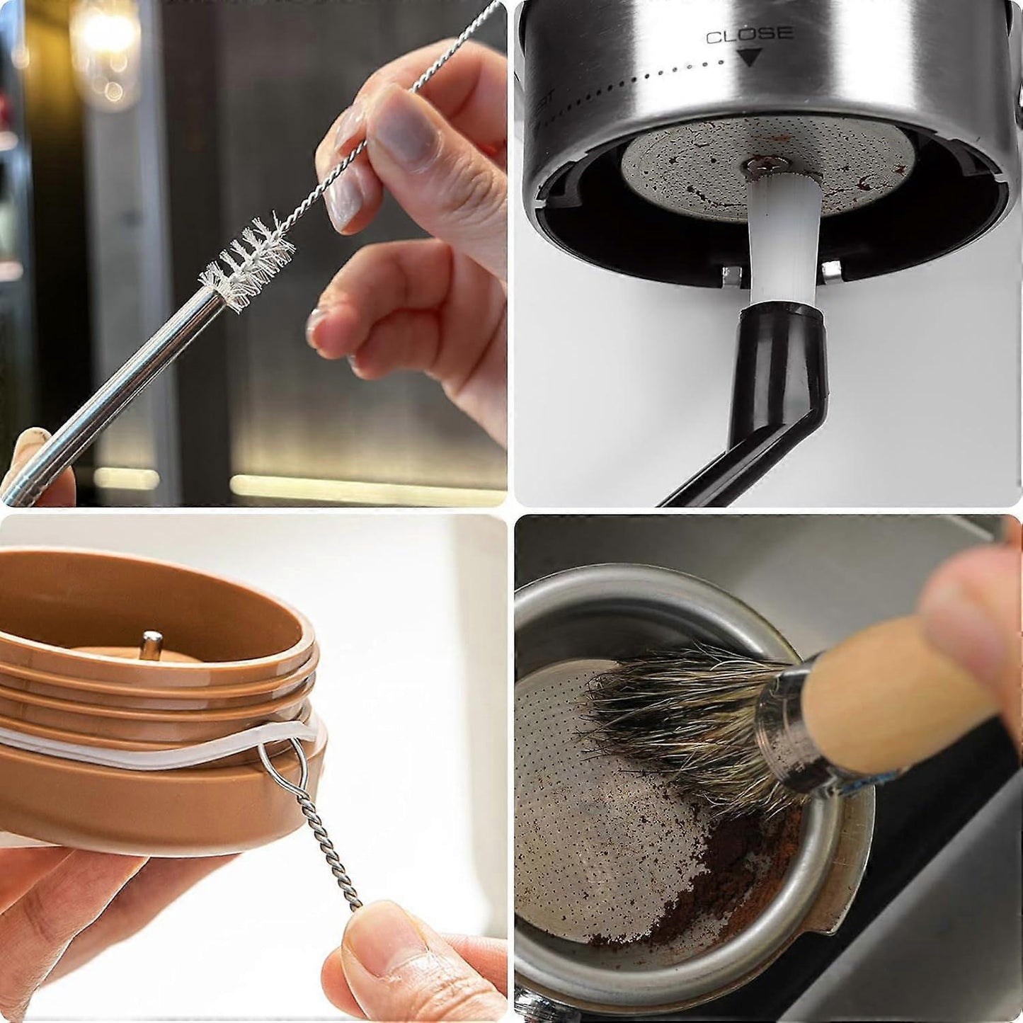 Coffee Machine Cleaning Brush Set, 15 Barista Accessories