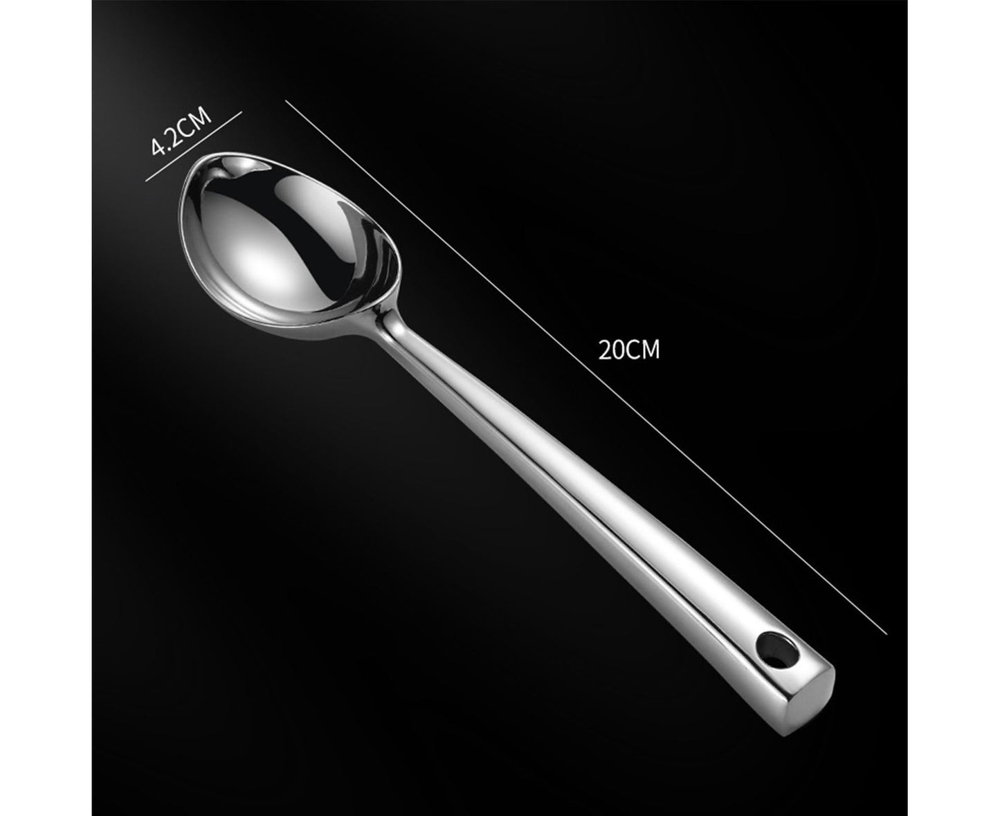 Ice Cream Scoop Anti-slid Stainless Steel Ice Cream Spoon-Home-Silver
