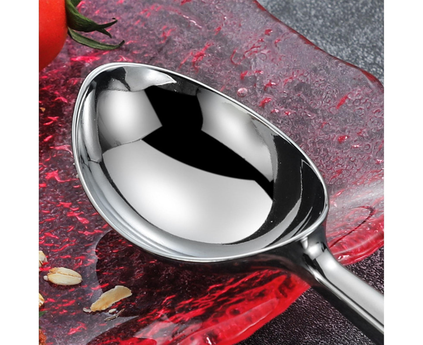 Ice Cream Scoop Anti-slid Stainless Steel Ice Cream Spoon-Home-Silver