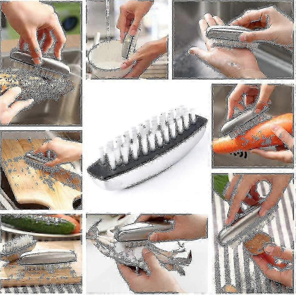 2pcs Fingernail Bristle Cleaning Brushes, Hand Massage Scrub