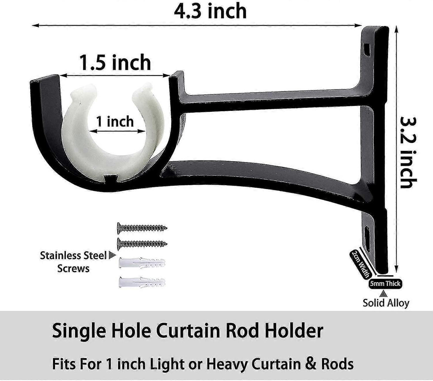 2pcs Small Curtain Rod Brackets, Curtain Rod Holders