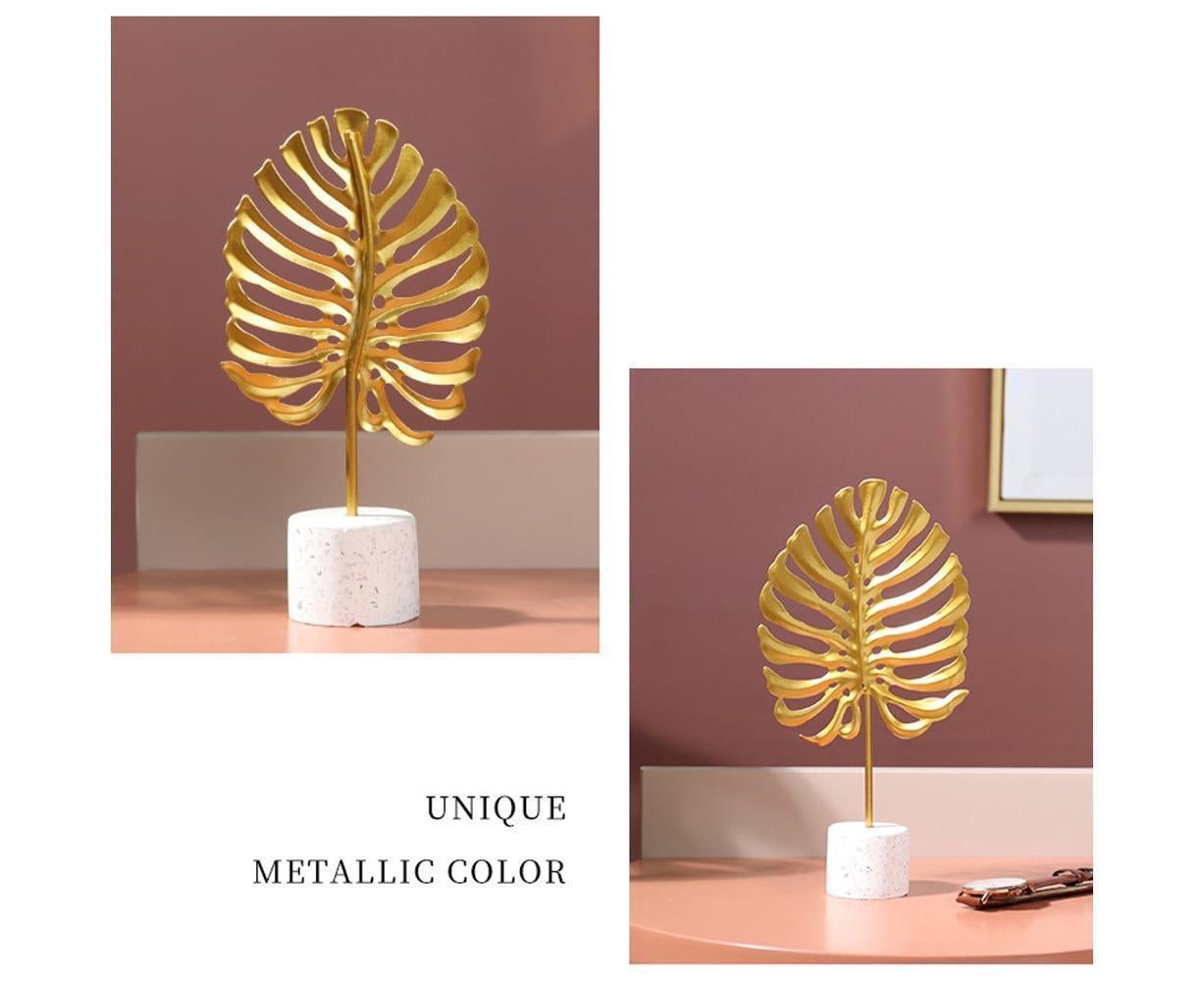 Iron Monstera Leaf Ornament Photo Prop Living Room Desktop TV Cabinet Decoration- S