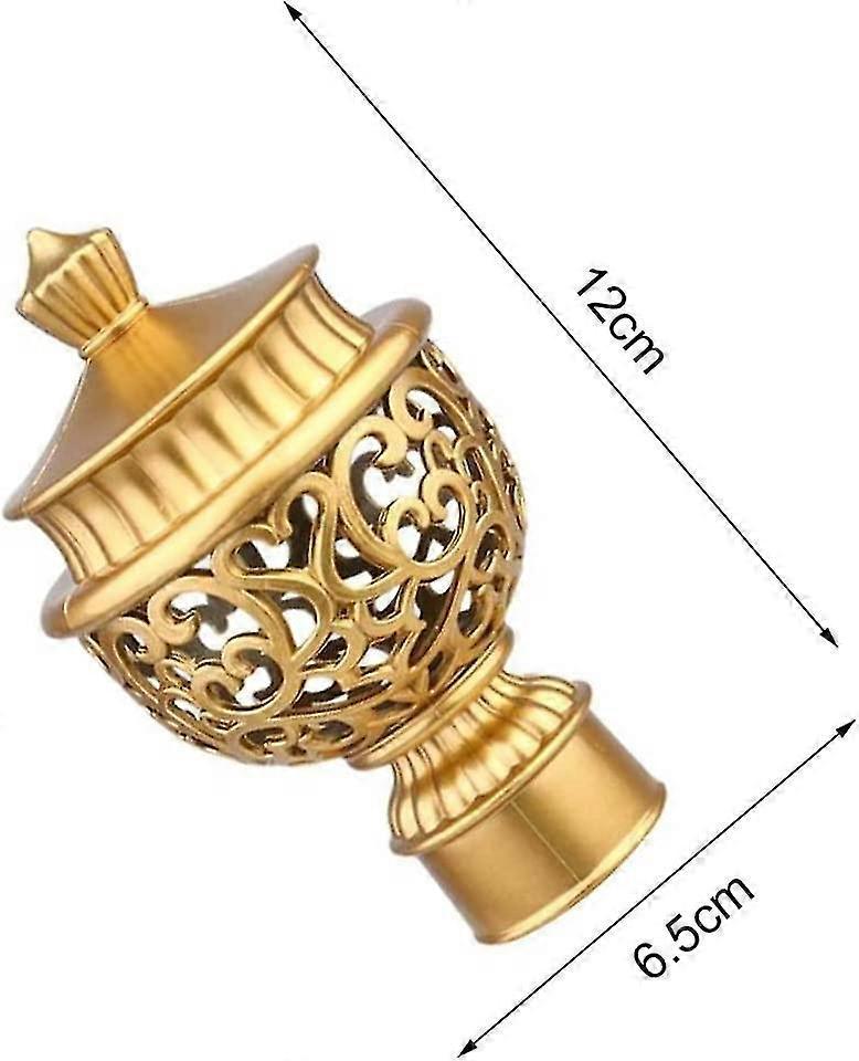 2pcs Curtain Rod Finials, Hollow Decorative End Caps