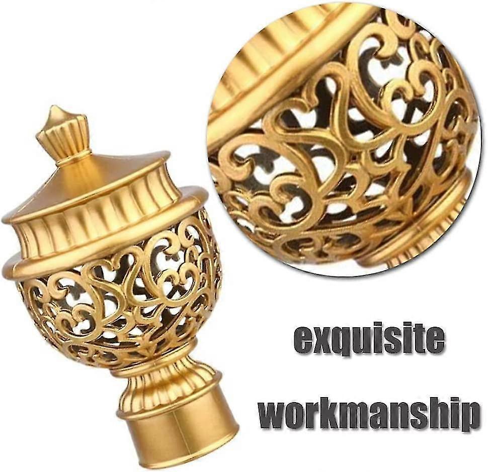 2pcs Curtain Rod Finials, Hollow Decorative End Caps