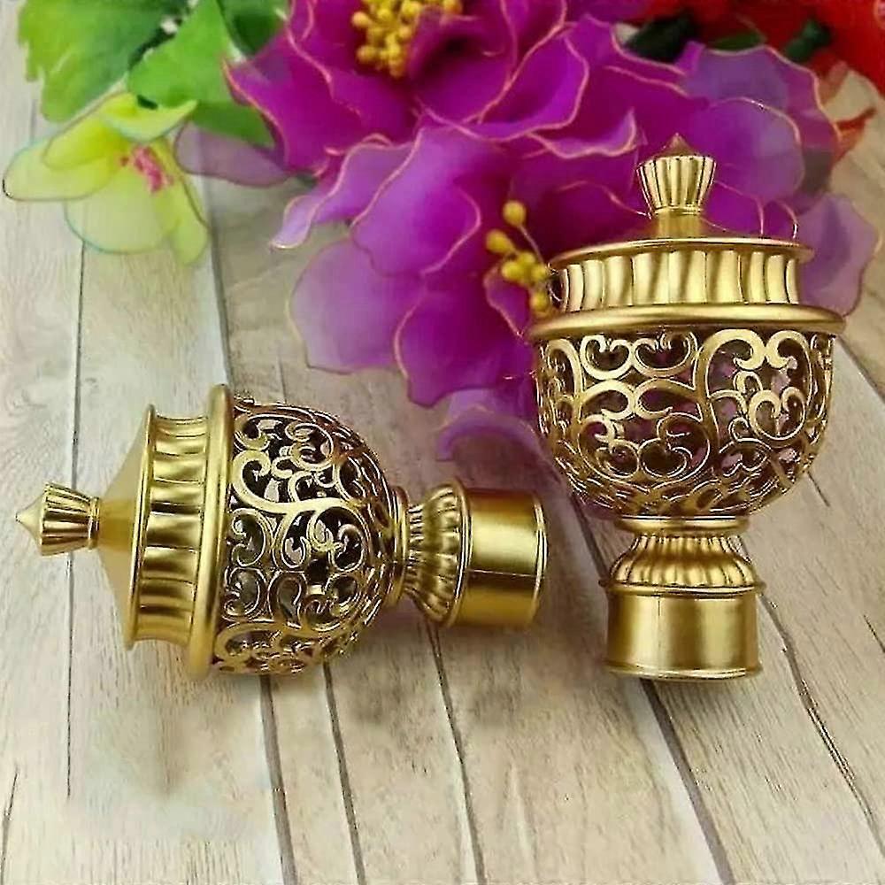 2pcs Curtain Rod Finials, Hollow Decorative End Caps