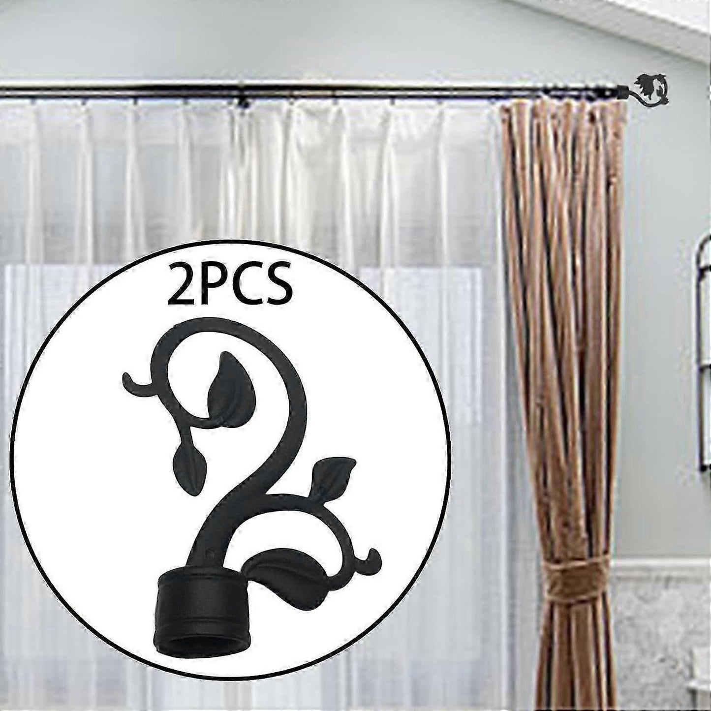 2pcs Curtain Rod Finials for 28mm Rods, Decorative Ends