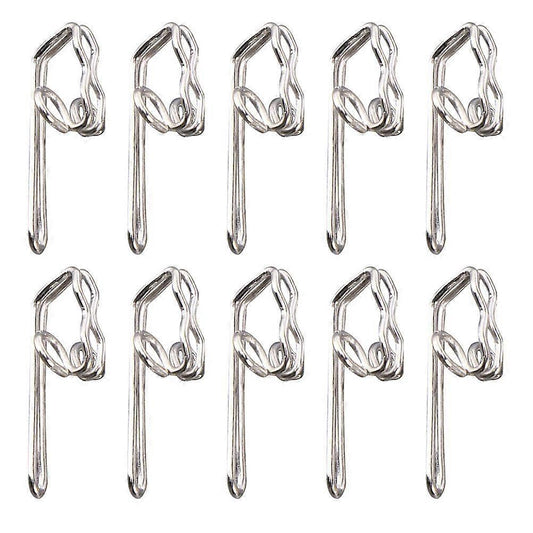 100pcs Metal Shower Curtain Hooks Pin-on Drapes Hooks Silver