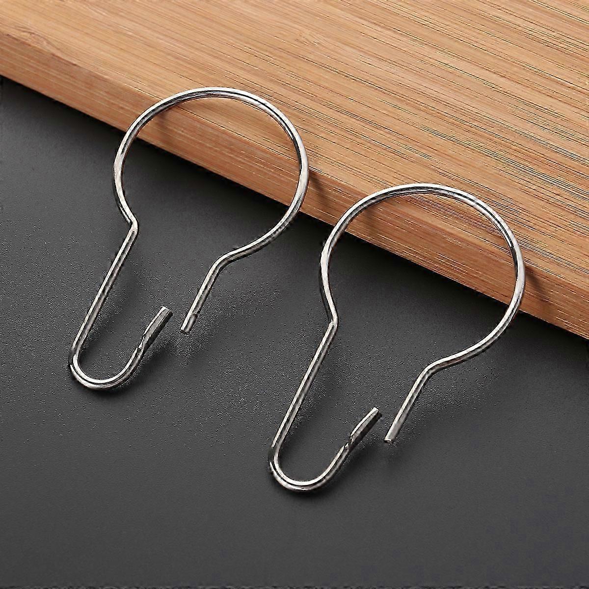 12pcs Shower Curtain Hooks Drapes Holdback Curtain Hooks Clips