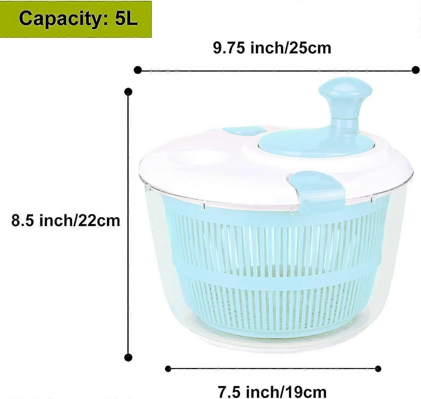 5L Salad Spinner and Vegetable Washer Salad Dryer