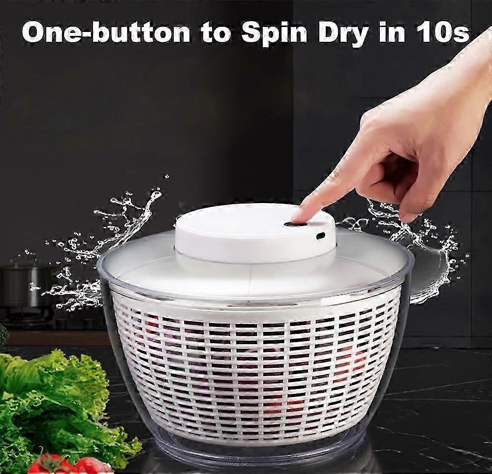 Electric Salad Spinner 4.5L, Rechargeable Large Lettuce Dryer