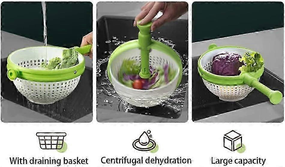 Collapsible Salad Spinner, 3 Quart Large Capacity Dryer