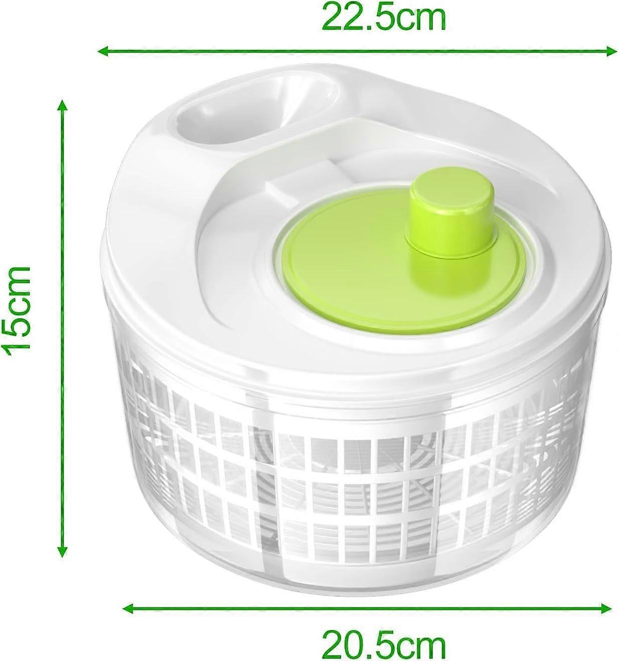 3L Salad Spinner with Crank Handle, Bowl and Strainer for Vegetables