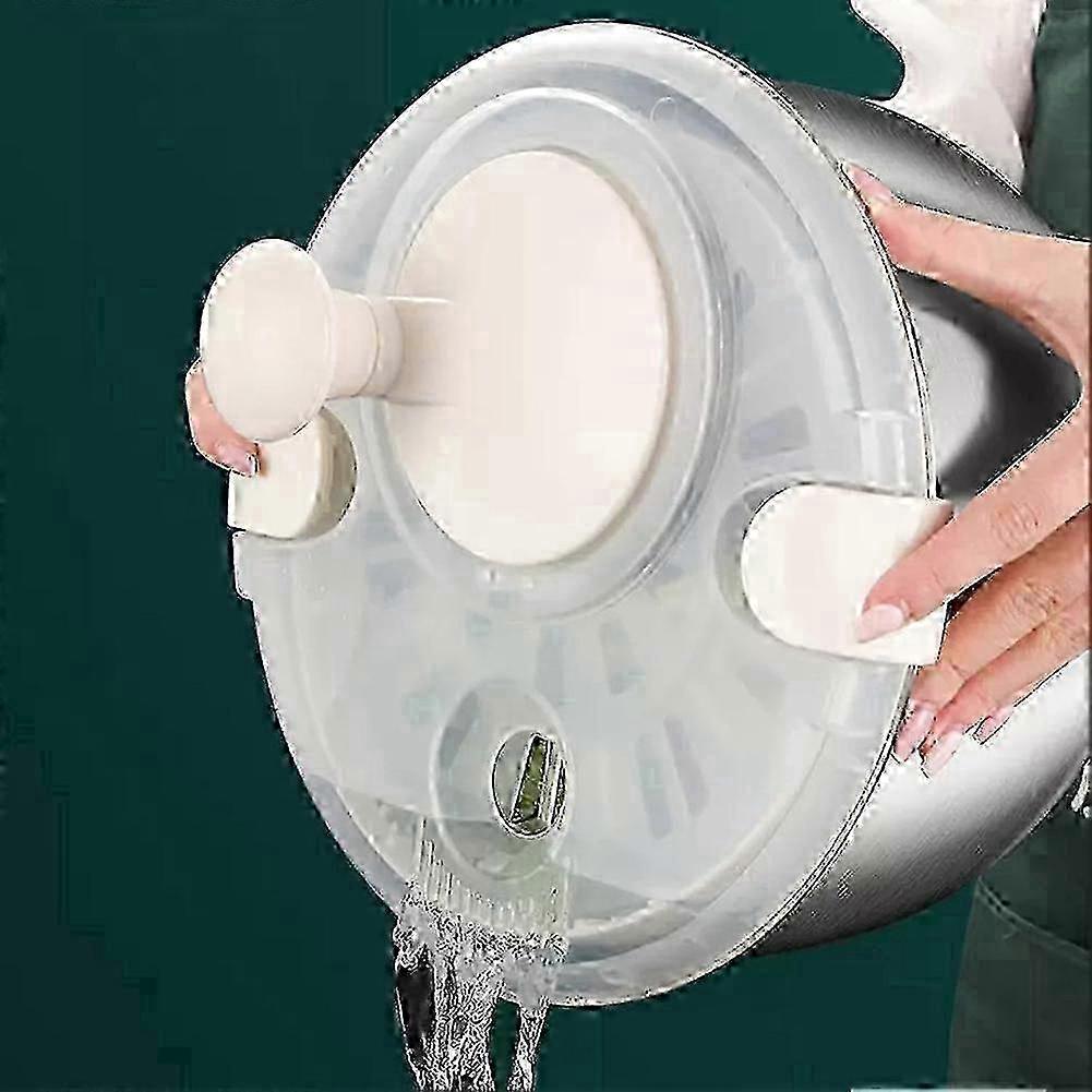6L Stainless Steel Salad Spinner with PP Lid, Fruit & Veg Washer