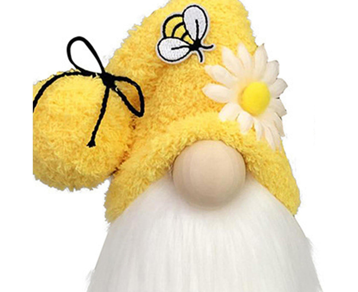 Doll Ornament Adorable Fine Workmanship Plush Bumble Bee Gnome Decoration for Home Desktop-Yellow