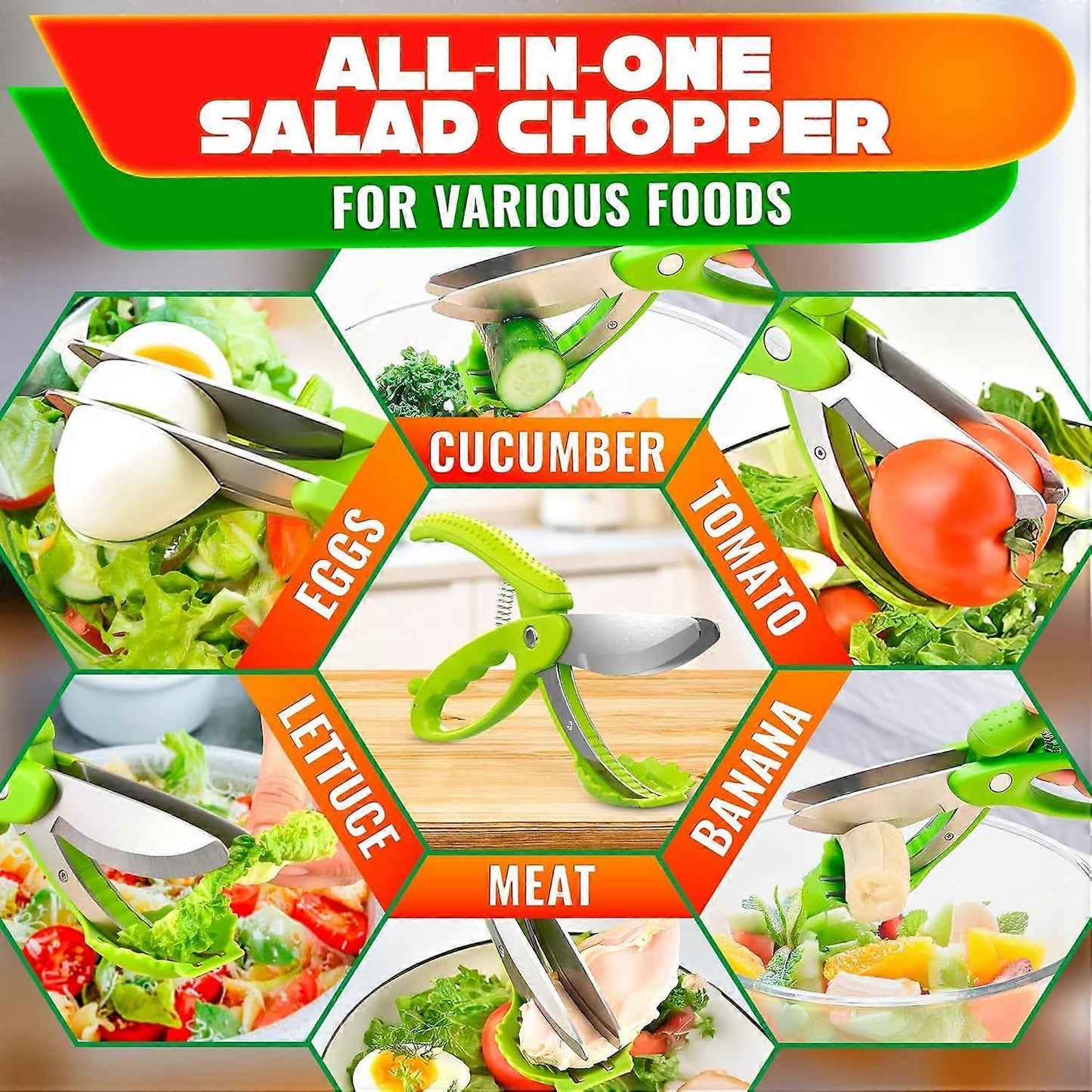 Salad Scissors Lettuce Shredder Chopper Kitchen Salad Tool