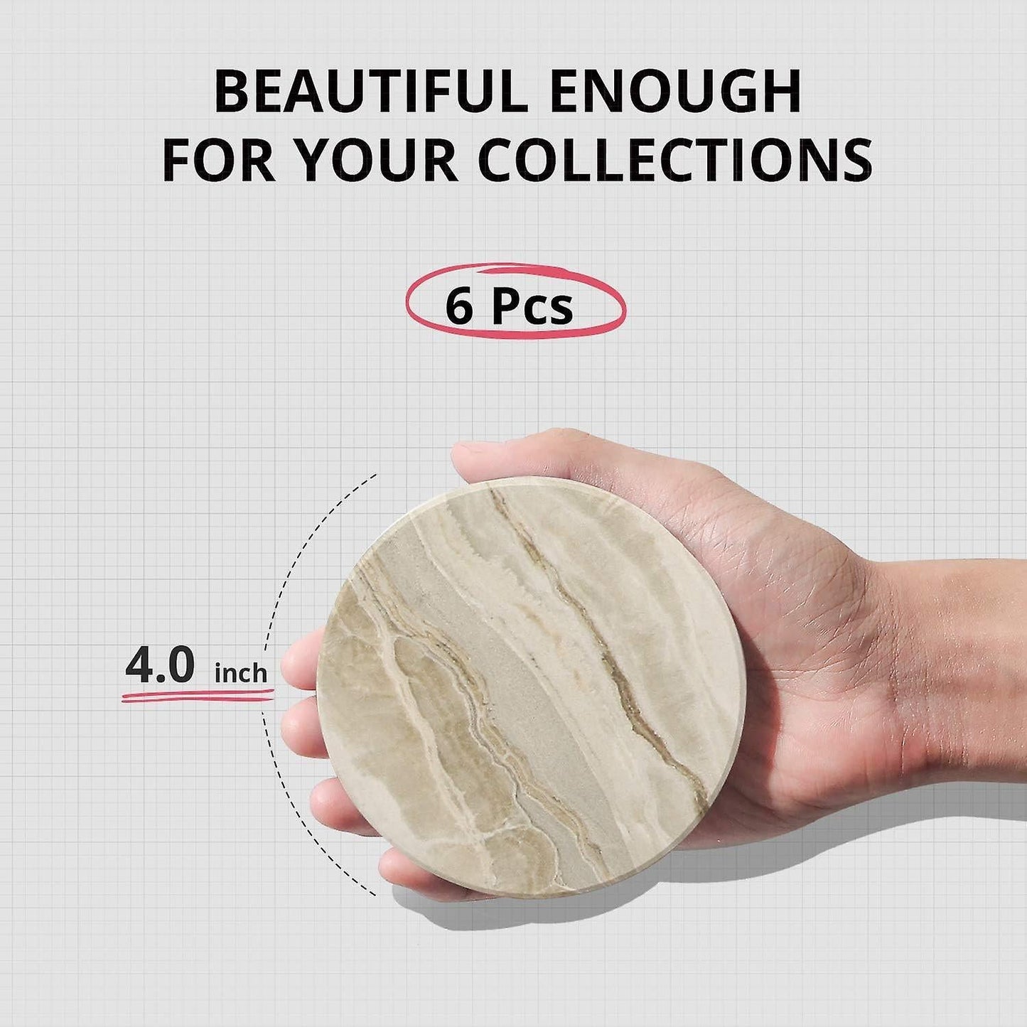 Marble Absorbent Drink Coasters Table Protection