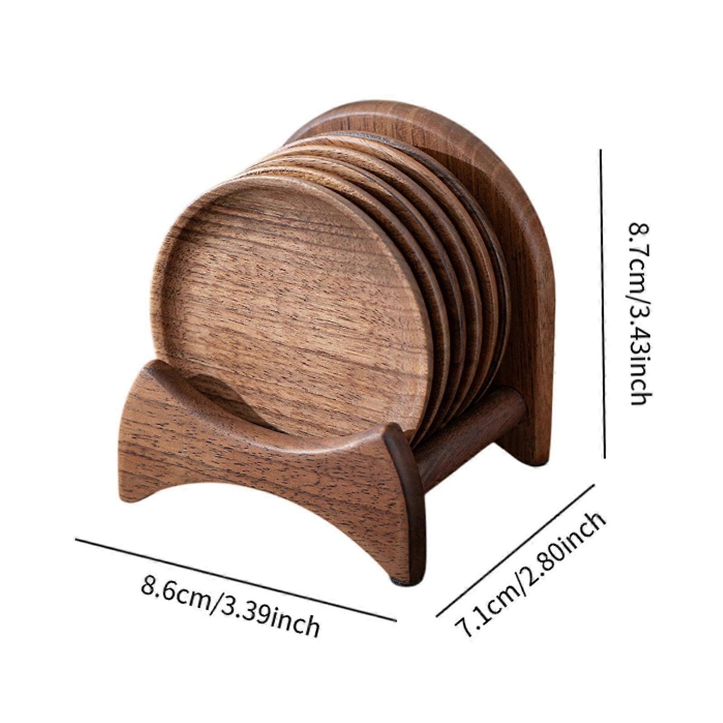 6pcs Wooden Drink Coasters with Holder for Household Freezer Fridge