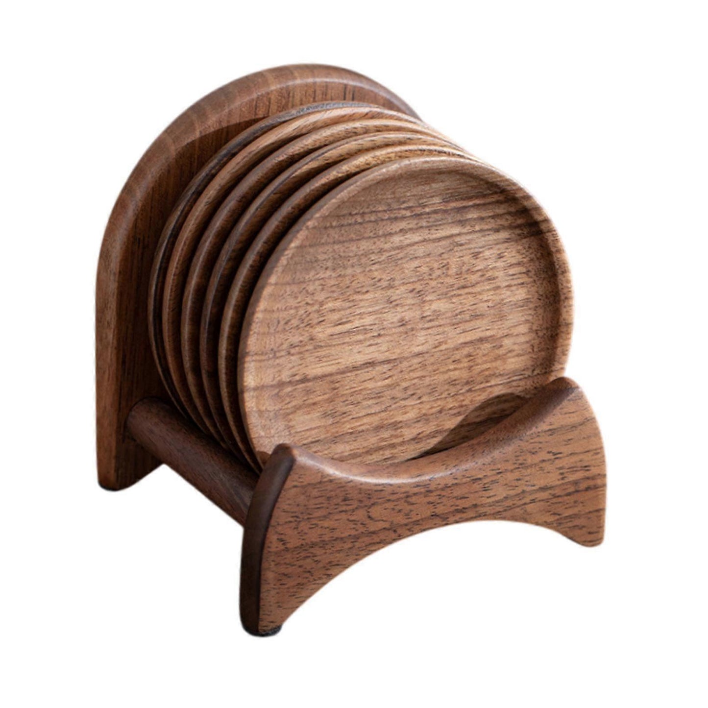 6pcs Wooden Drink Coasters with Holder for Household Freezer Fridge