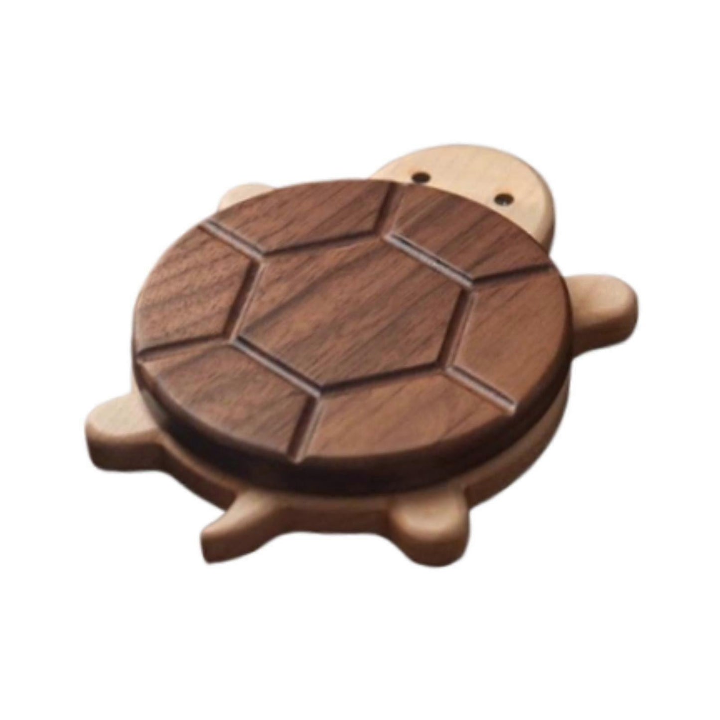Wooden Cartoon Turtle Drink Coaster for Desktop Accessories