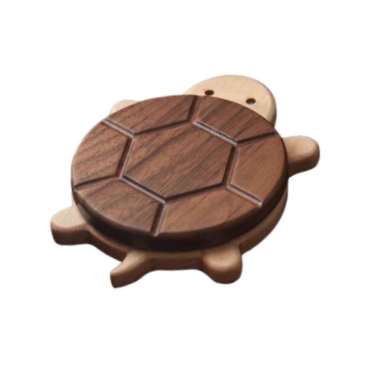 Wooden Cartoon Turtle Drink Coaster for Desktop Accessories