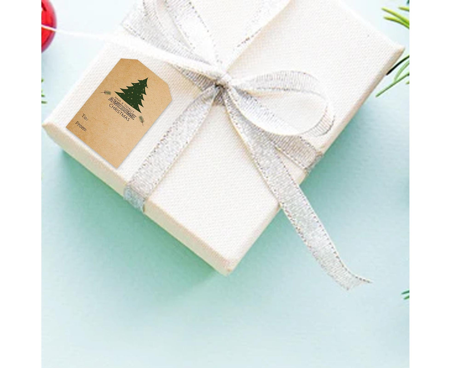 300Pcs/Roll Christmas Gift Sticker-Cowhide Color