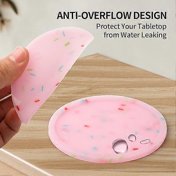 8pcs Glow in Dark Silicone Drink Coasters Non-Slip Tabletop Protection