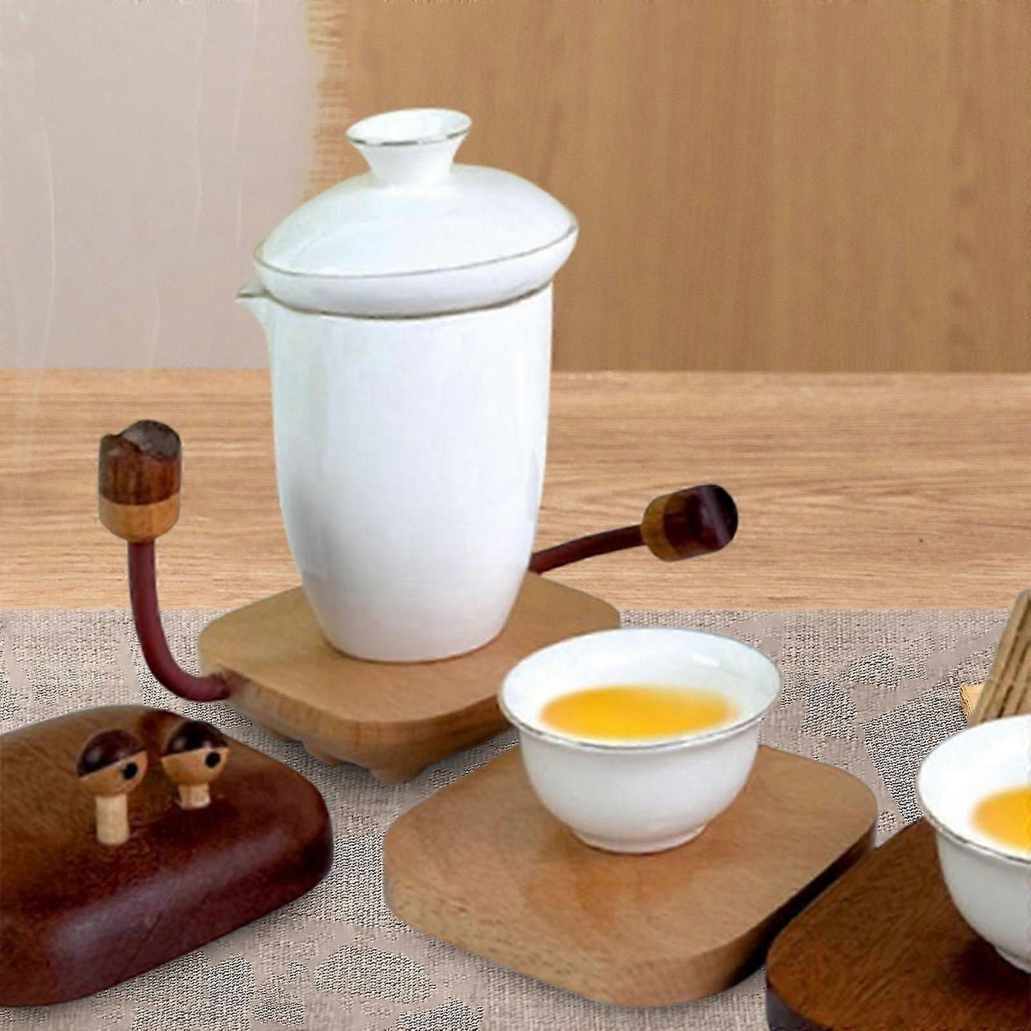 Wooden Square Drink Coasters for Kitchen Countertop Restaurant