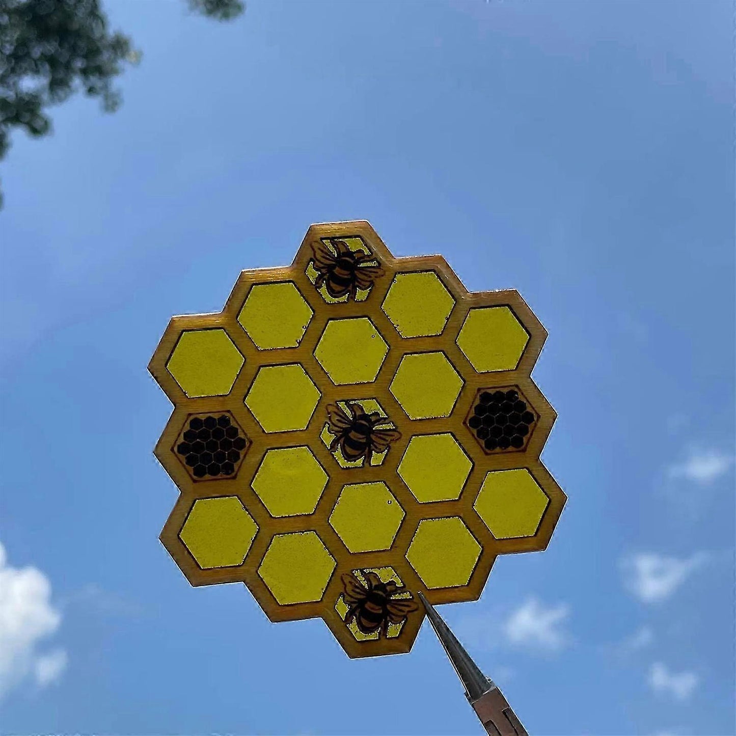 4pcs Wooden Hexagon Honeycomb Drink Coasters Set