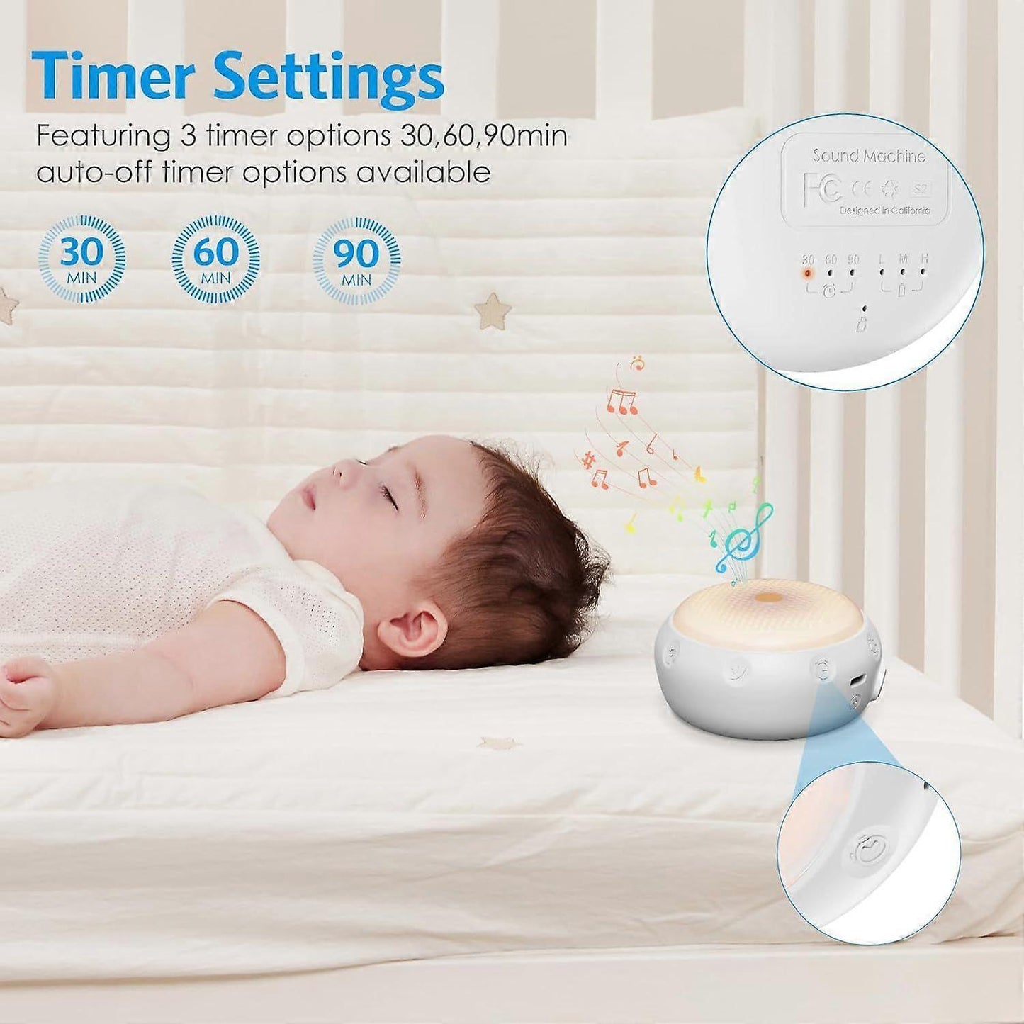 Latest Model White Noise Machine Babies Sleep Sound Device with 12 Sounds