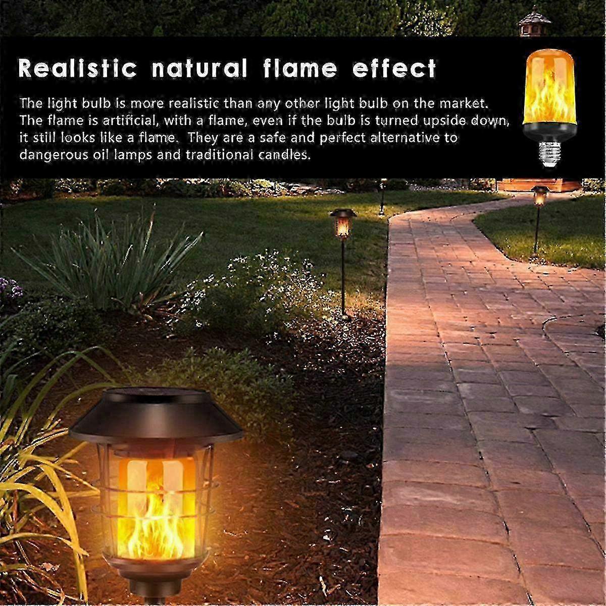 LED Flame Effect Bulb E27 Decorative Fire Flicker Black-B