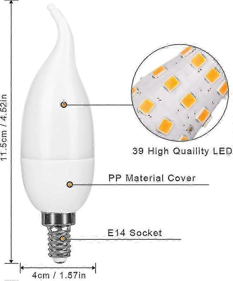 4 Pack E14 LED Flame Effect Bulbs 3 Modes Decorative Lights