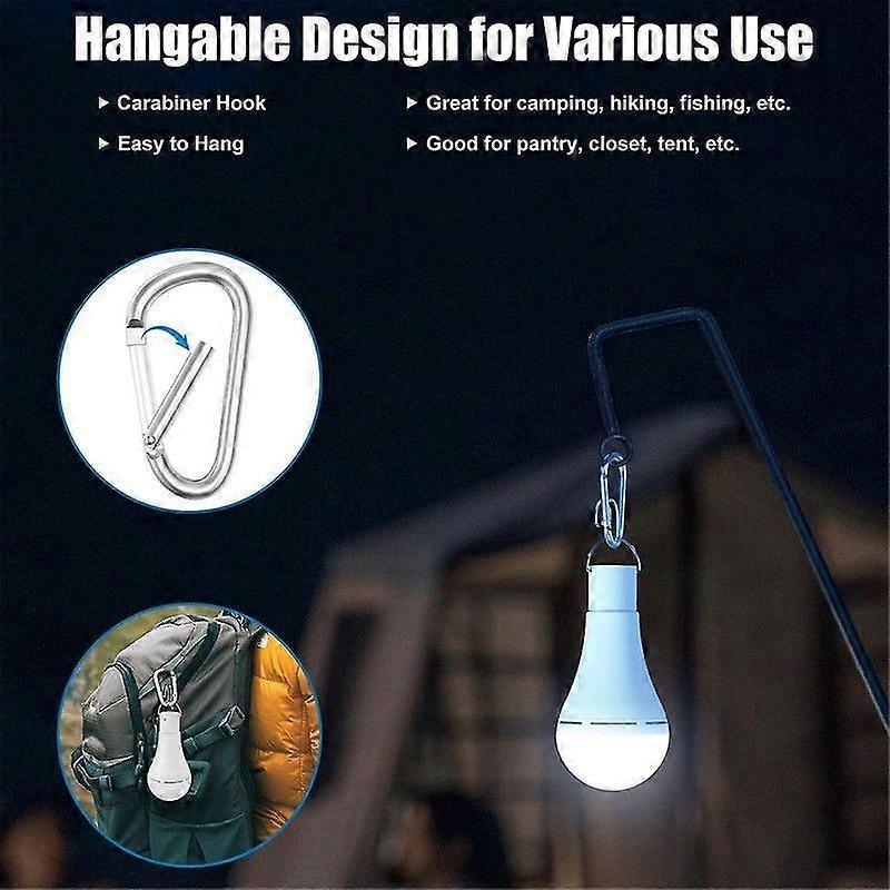 2pcs USB Rechargeable LED Bulbs Battery Backup Emergency Hanging Lights