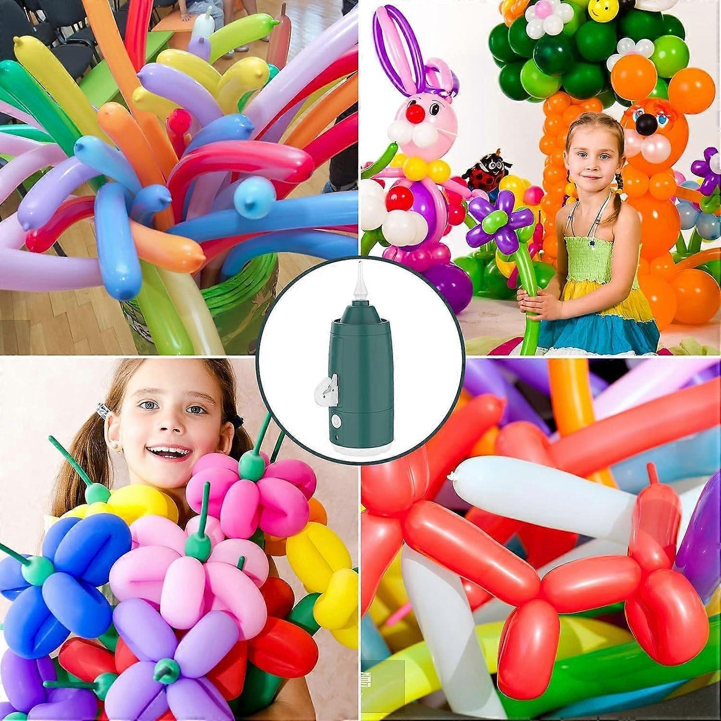 Electric Balloon Pump 30W Portable Air Inflator for Long Balloons Party