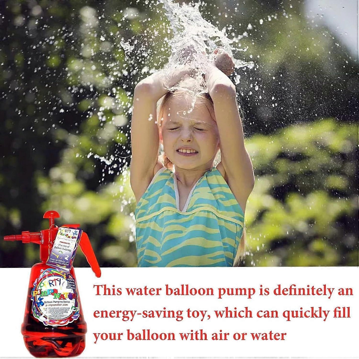 Water Balloon Pump with 500 Balloons Hand Filler for Outdoor Play