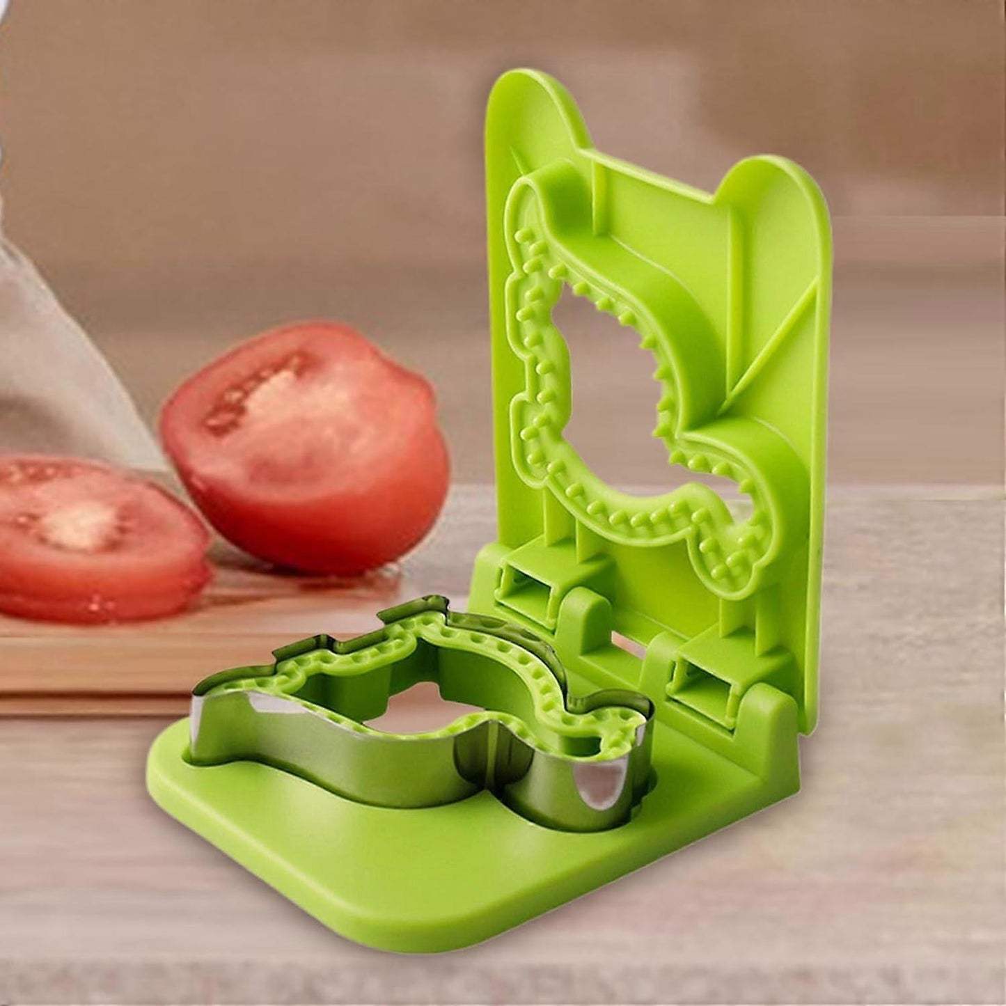 Sandwich Cutter and Sealer Green Sandwich Maker Moulds for Cookies Dough Pancakes