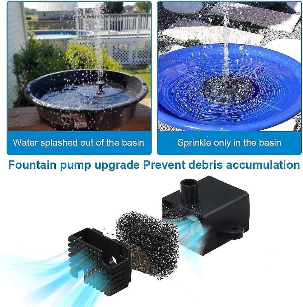 1.4W Solar Fountain Pump with 6 Spray Styles Garden Water Feature