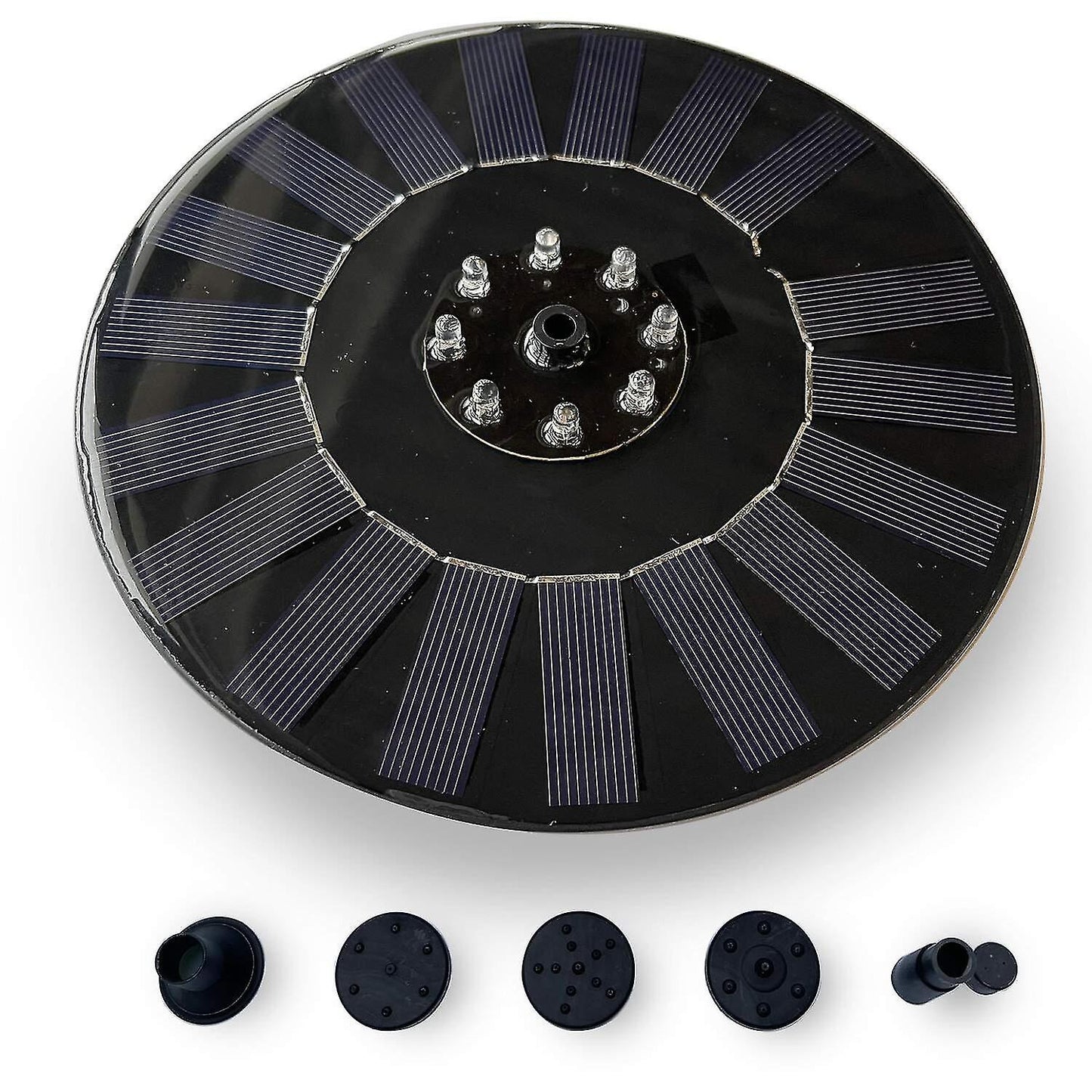 18cm Solar Fountain with White LED Light Solar Water Pump