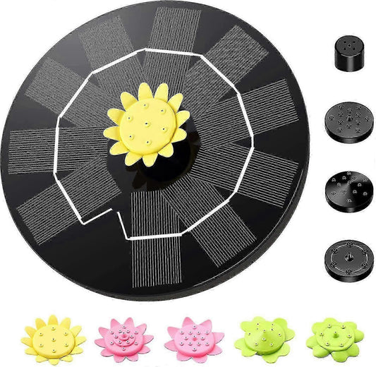 9 Effect Solar Fountain Pump with Multiple Spray Patterns