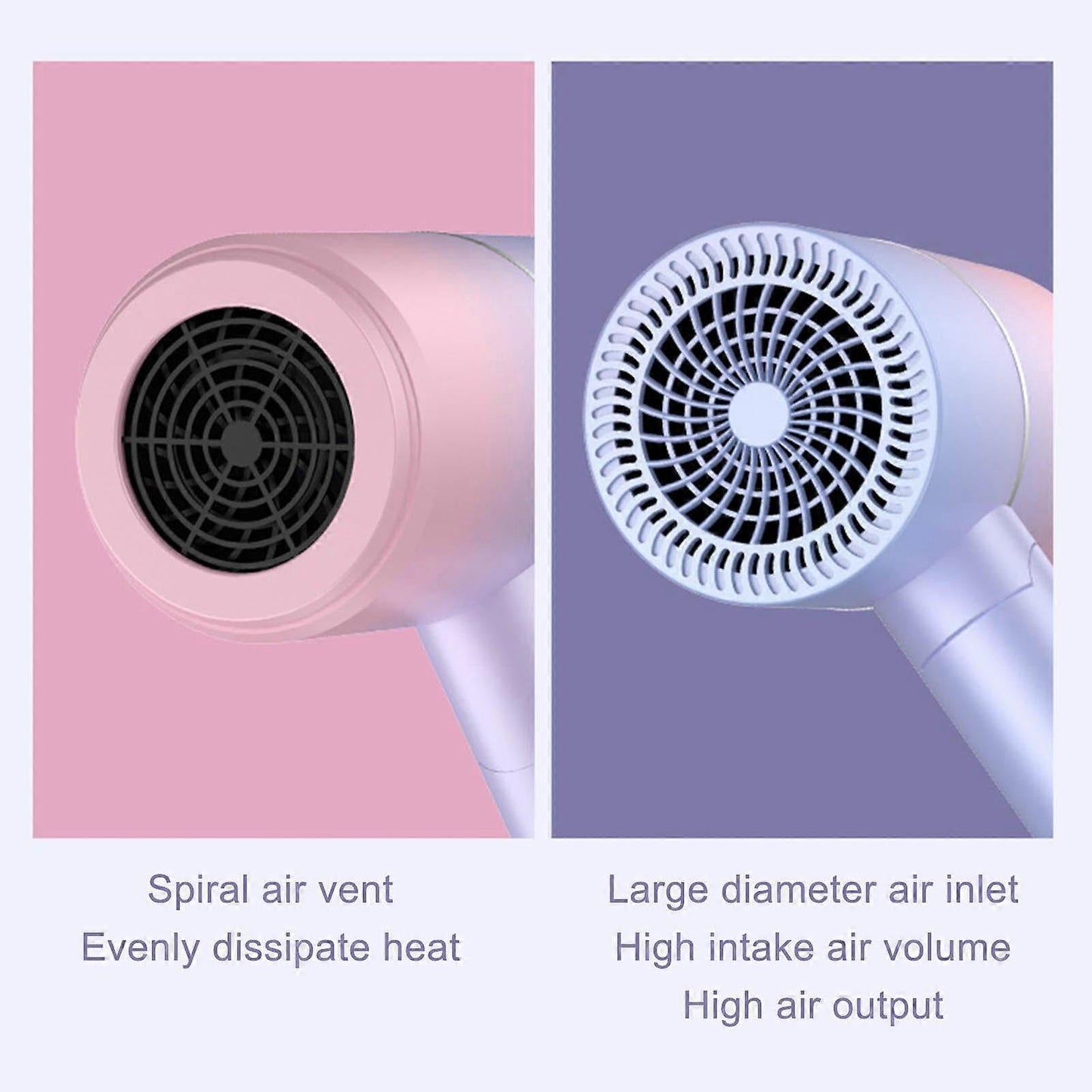 Blue Gradient Hair Dryer Constant Temp Hot & Cold Silent Dryer